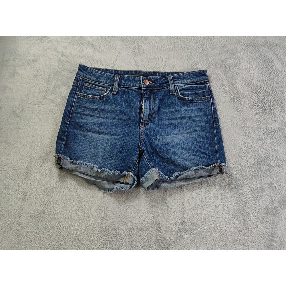 Joe's Jean Shorts Womens Size 28 Blue High Rise Rolled Cuff Frayed Denim Shorts
